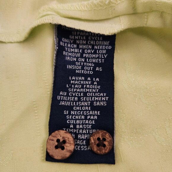 Havana Jacks Cafe Hawaiian Shirt Yellow Palm‎ Trees Embroidered Button Up Large - Picture 14 of 15